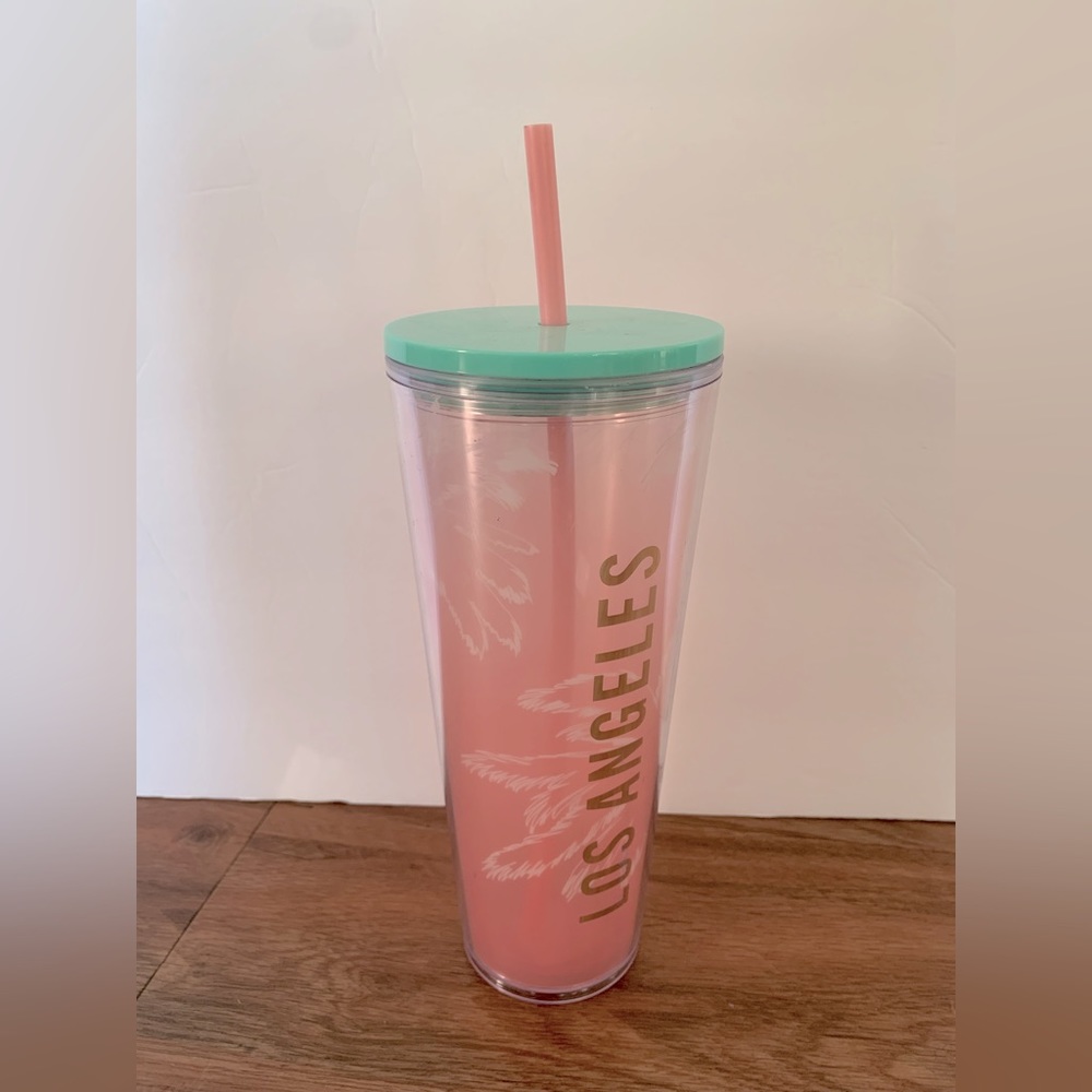Starbucks Pink Los Angeles Palm Tree Tumbler